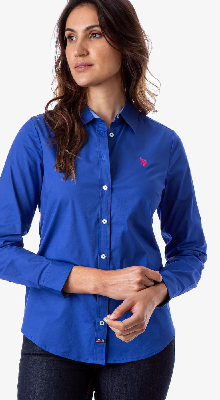 U.S Polo Assn Solid Stretch Poplin Shirt