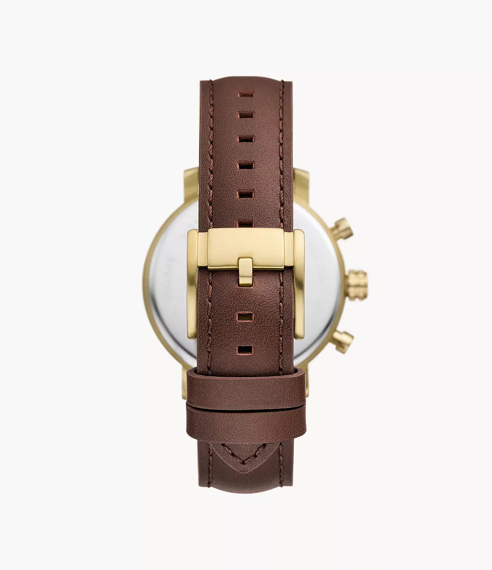 Fossil Rhett Multifunction Brown LiteHide Leather Watch