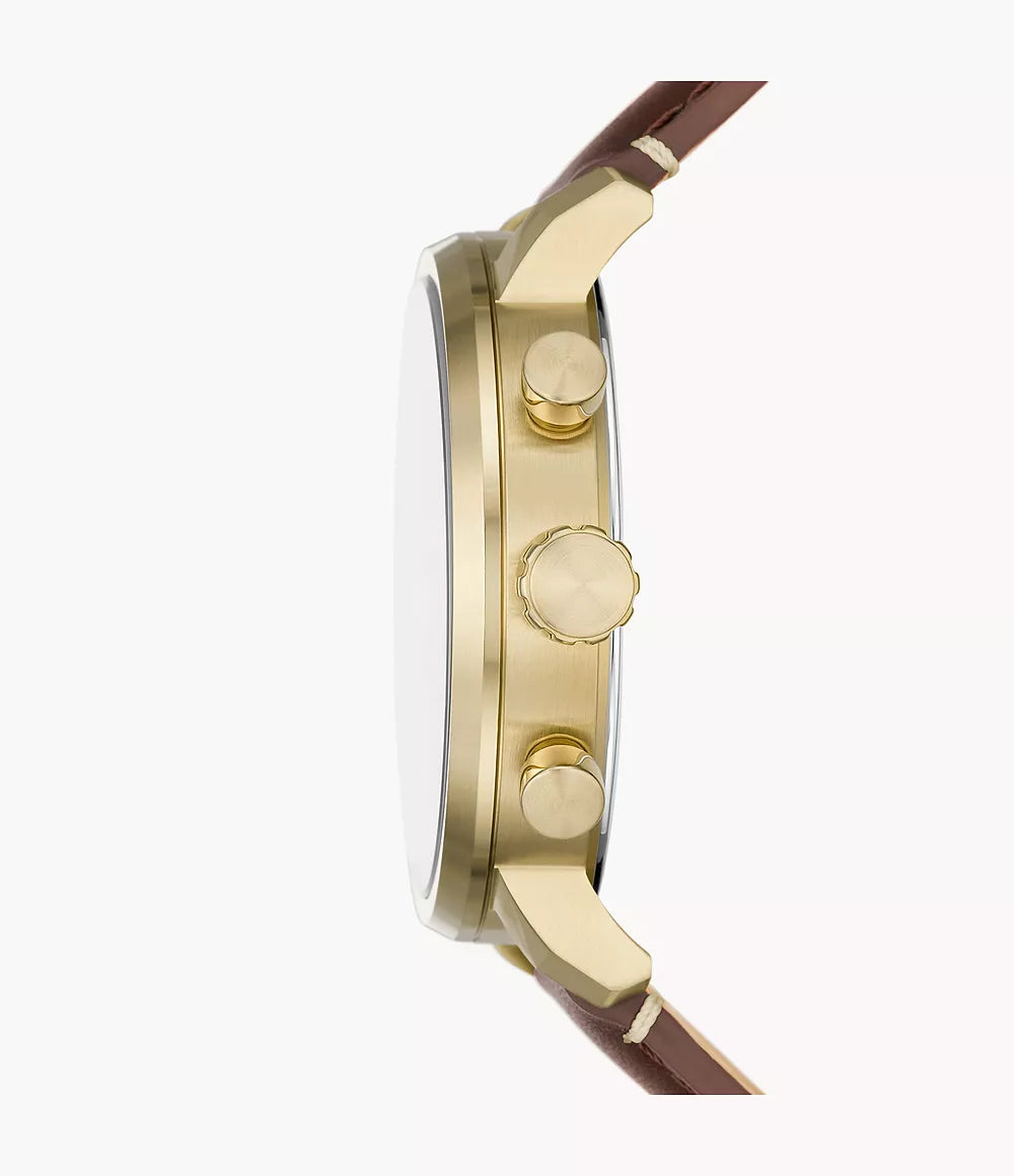 Fossil Rhett Multifunction Brown LiteHide Leather Watch