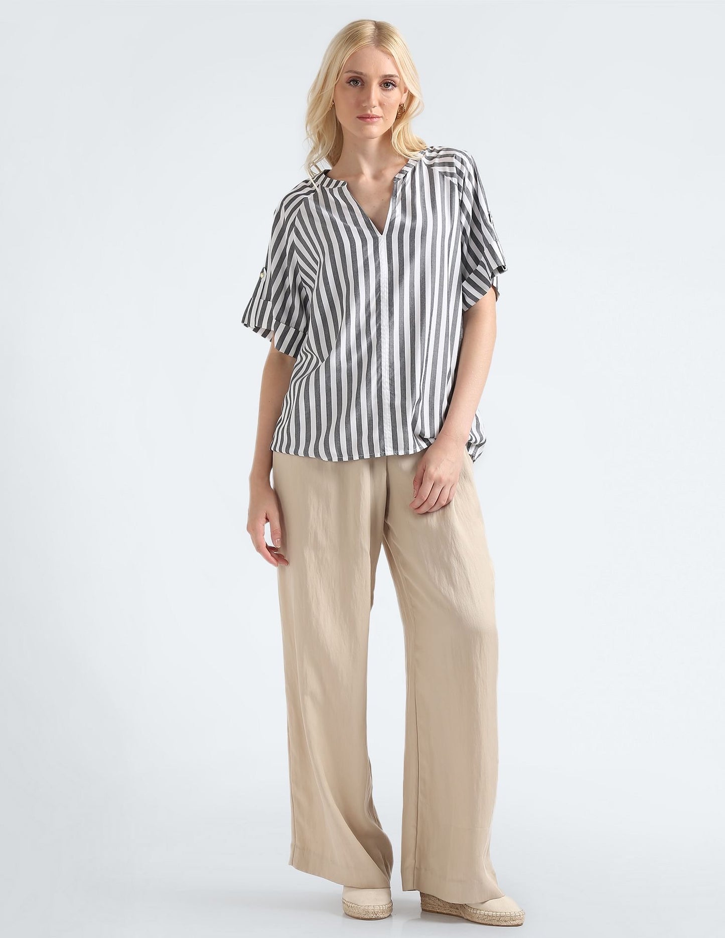 Tommy Hilfiger Gold Button Vertical Stripe Shirt