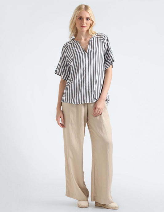 Tommy Hilfiger Gold Button Vertical Stripe Shirt