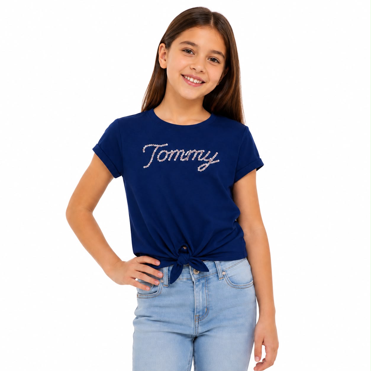 Tommy Hilfiger Kinds Girls Logo Regular Fit Cotton T-Shirt