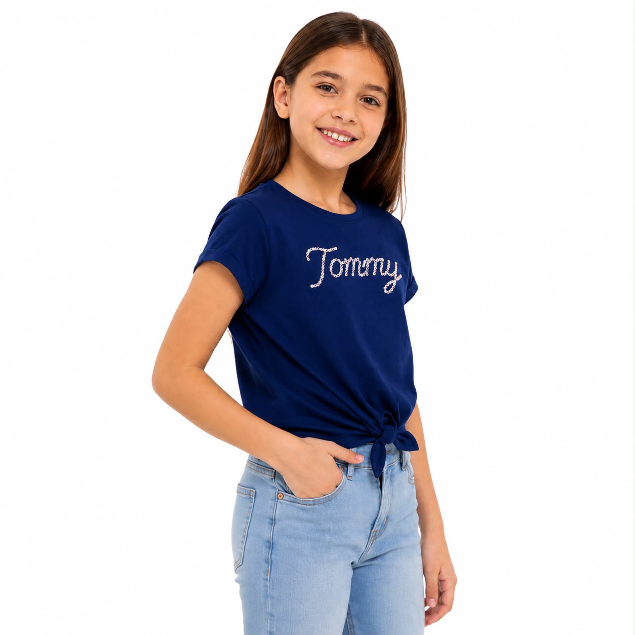 Tommy Hilfiger Kinds Girls Logo Regular Fit Cotton T-Shirt