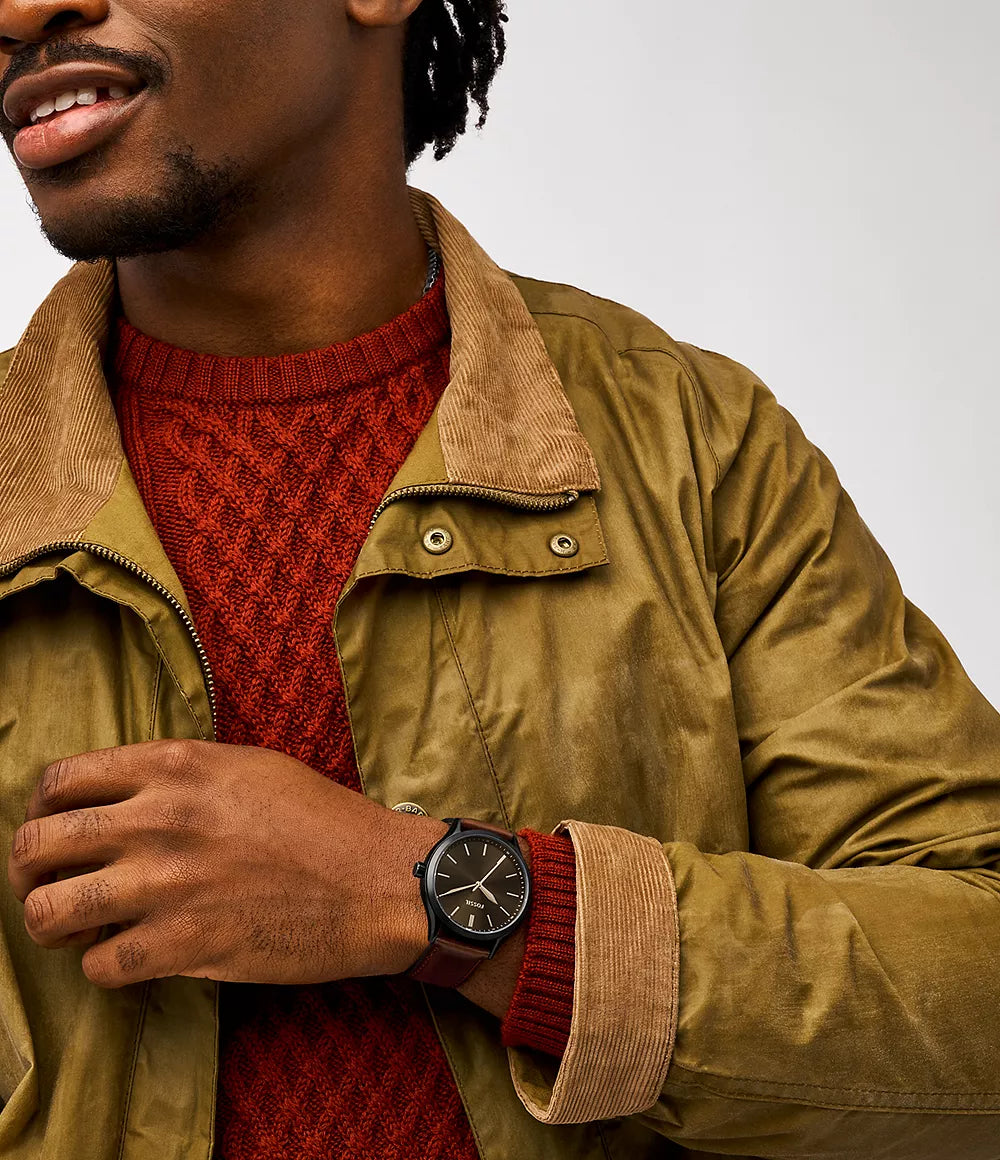 Fossil Fenmore Three Hand Brown Leather Watch