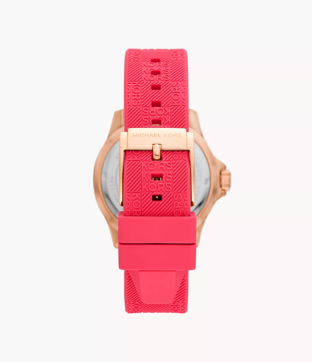 Michael Kors Everest Three-Hand Geranium Pink Silicone Watch