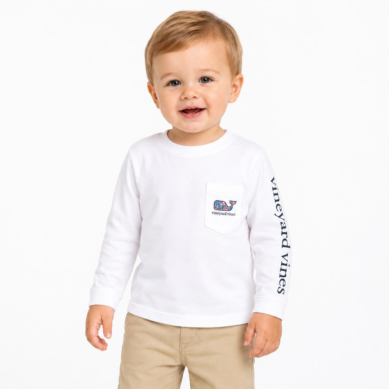Vineyard Long-sleeved t-shirt with pocket and vintage whale