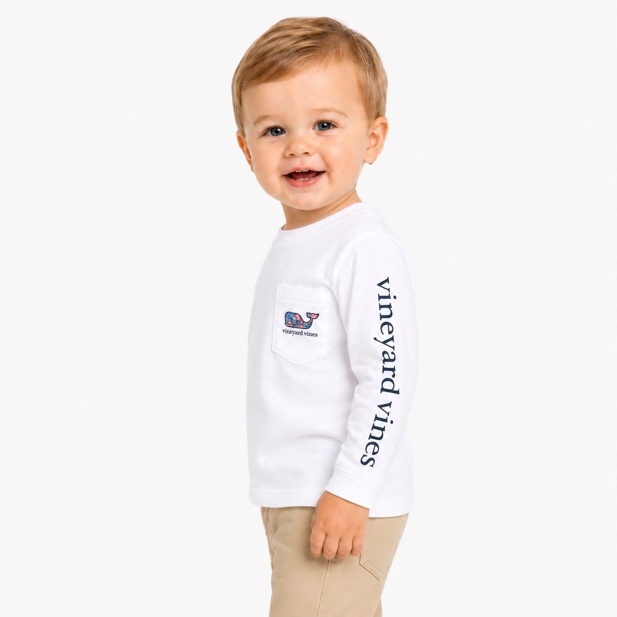 Vineyard Long-sleeved t-shirt with pocket and vintage whale