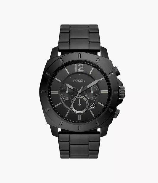 Fossil Privateer Chronograph Black Stainless Steel Watch