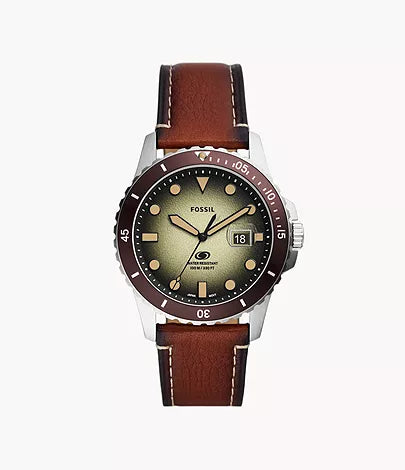 Fossil Blue Dive Three-Hand Date Brown LiteHide Leather Watch