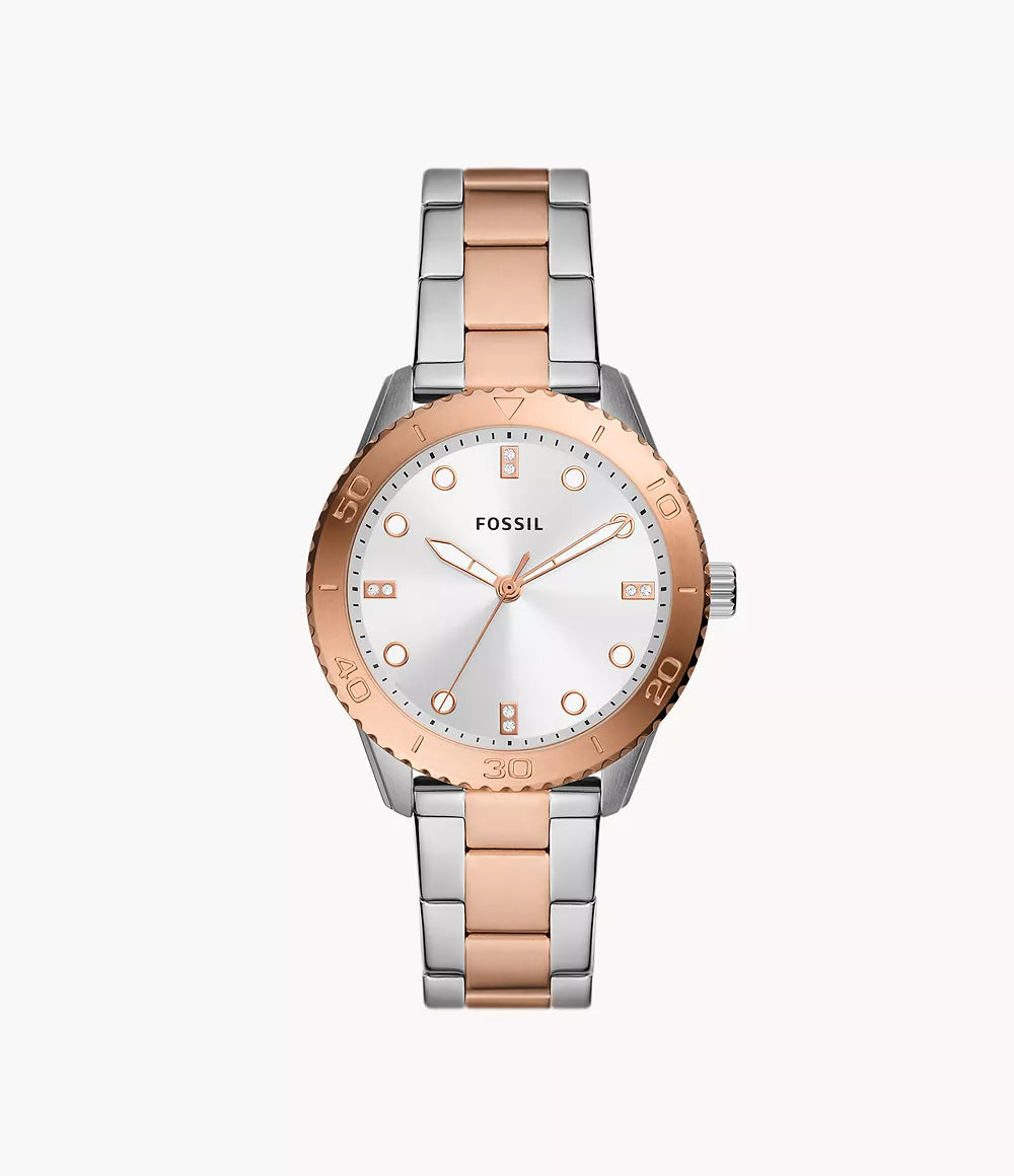 Fossil Dayle Three-Hand Two-Tone Stainless Steel Watch