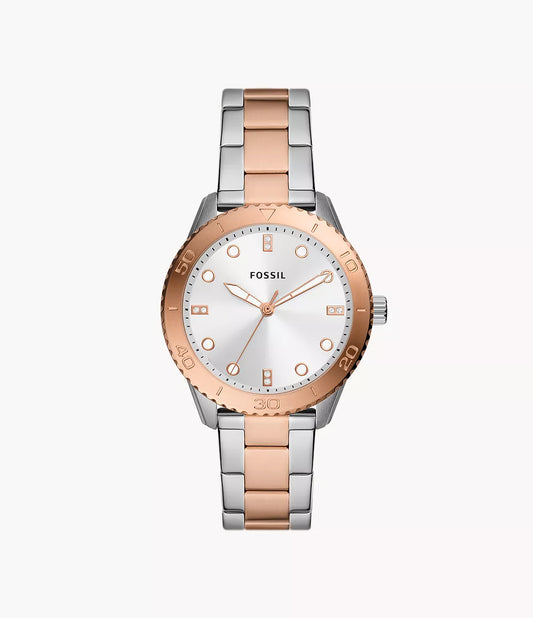 Fossil Dayle Three-Hand Two-Tone Stainless Steel Watch