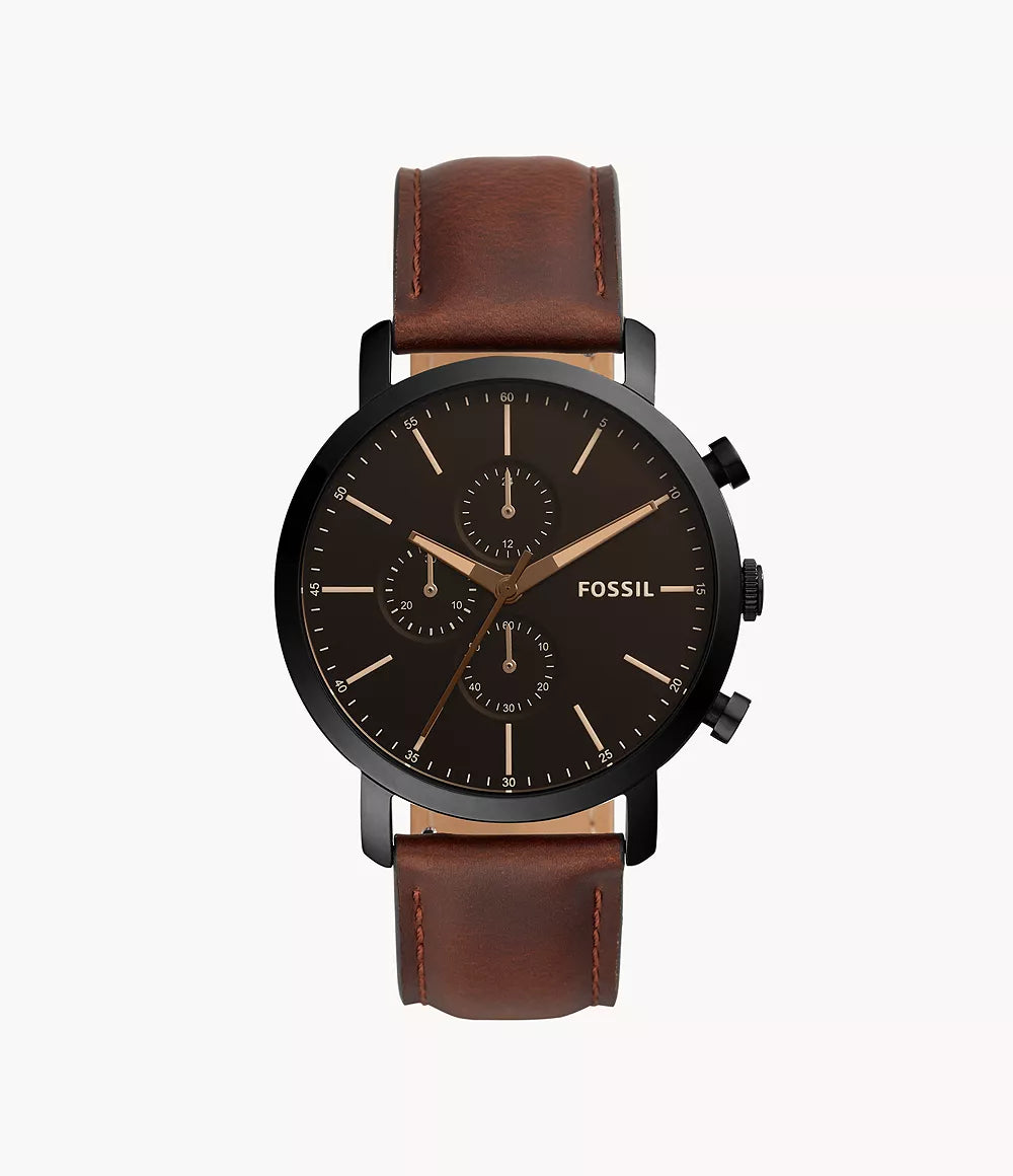 Fossil Luther Chronograph Brown Leather Watch