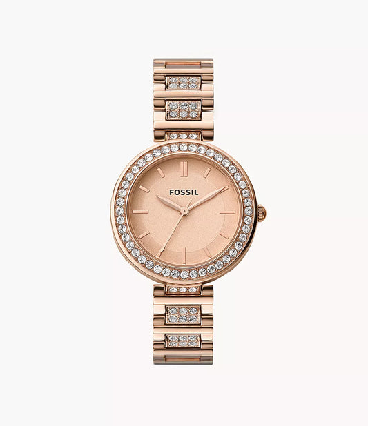 Fossil Karli Three-Hand Rose Gold-Tone Stainless Steel Watch