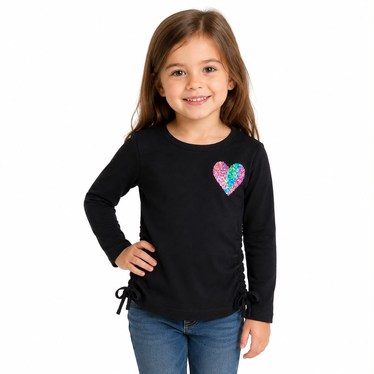Old Navy Long-Sleeve Side-Ruched Graphic T-Shirt for Girls