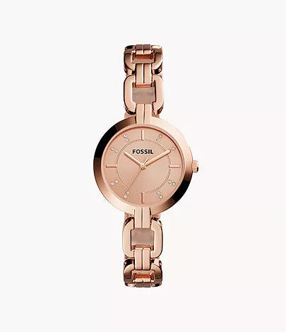 Fossil Kerrigan Three-Hand Rose Gold-Tone Stainless Steel Watch