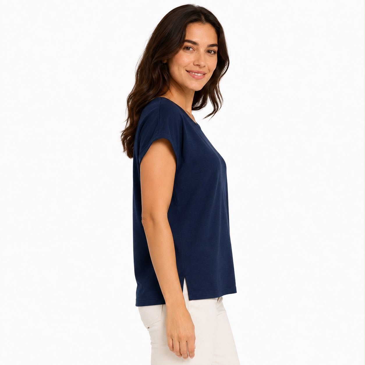 Anne Klein Short-sleeved t-shirt with draped crew neck