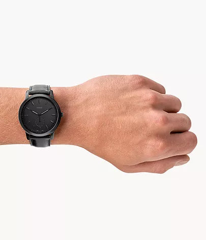 Fossil The Minimalist Two-Hand Black Leather Watch