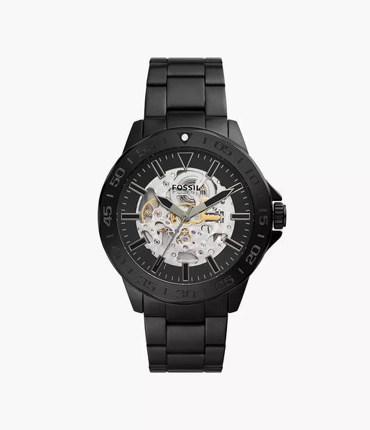 Fossil Bannon Automatic Black Stainless Steel Watch