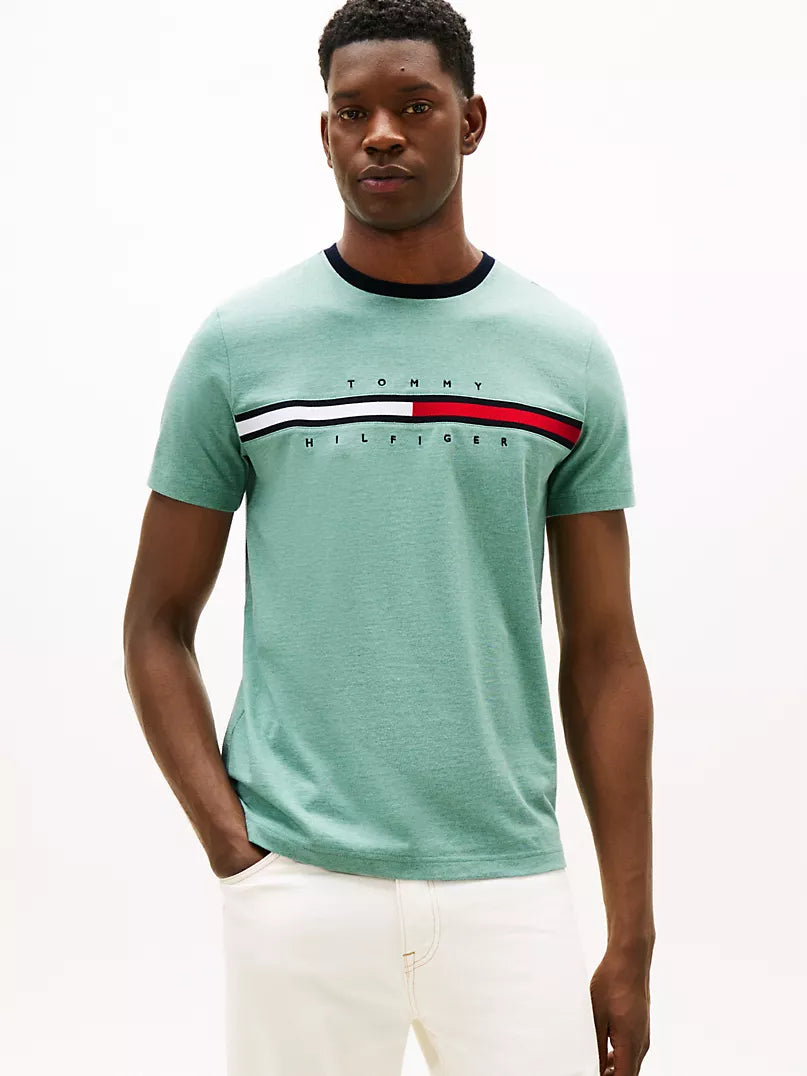 Tommy Hilfiger -Embroidered Flag Logo T-Shirt
