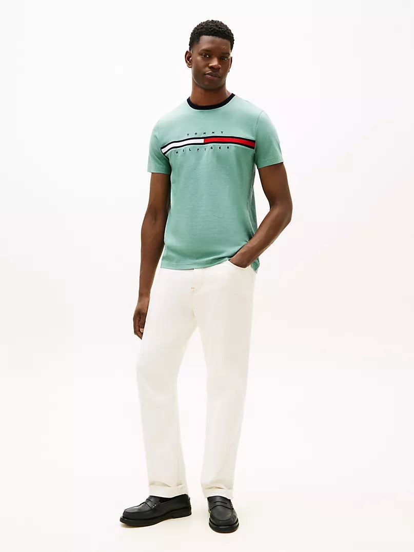 Tommy Hilfiger -Embroidered Flag Logo T-Shirt