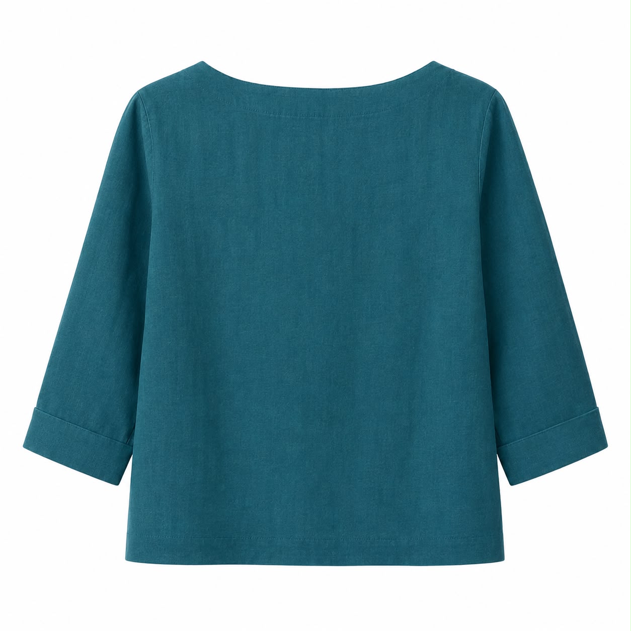 Martha Stewart Loose linen blouse in blue-green