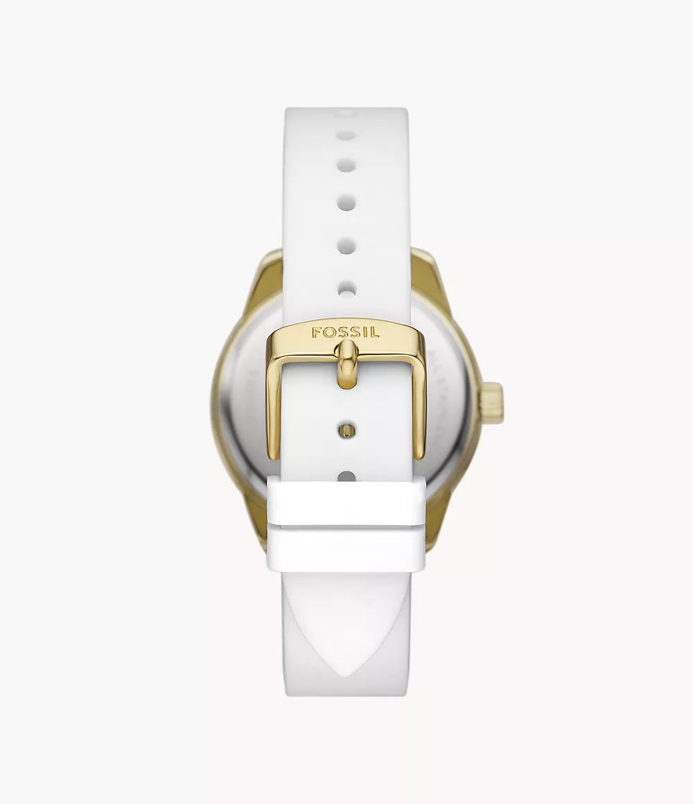 Fossil Dayle Three-Hand White Silicone Watch