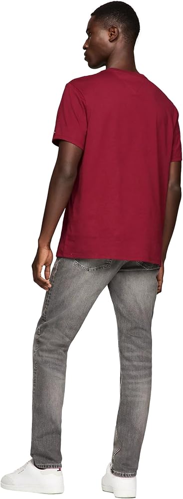 Tommy Hilfiger Men's Regular Fit Crew Neck T-Shirt with Embroidered Tommy Logo