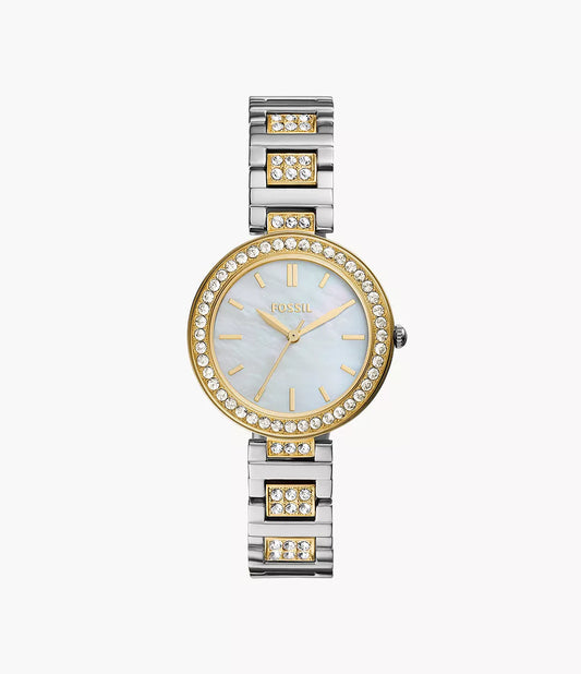 Fossil Karli Three-Hand Two-Tone Stainless Steel Watch