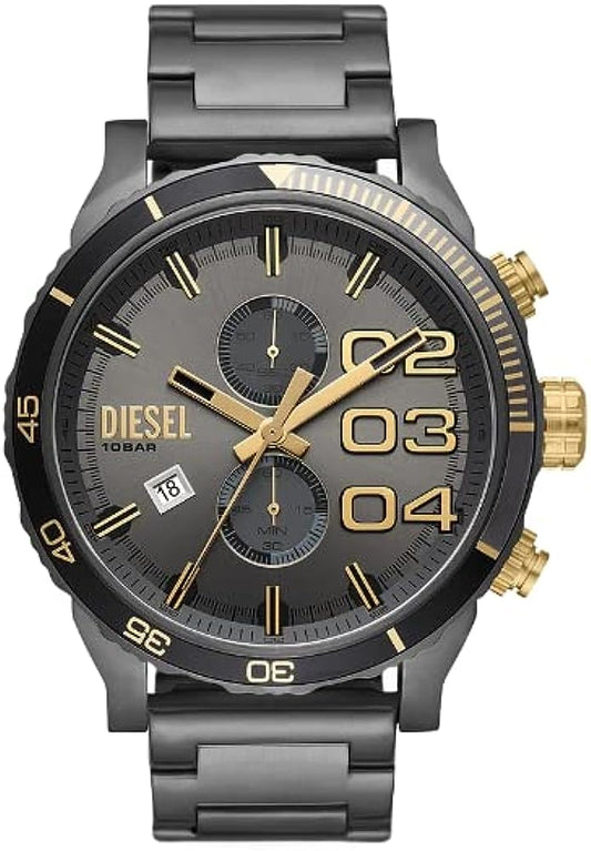 Diesel Dial Gunmetal Stainless Steel Bracelet Men's Double Down Chronograph Watch