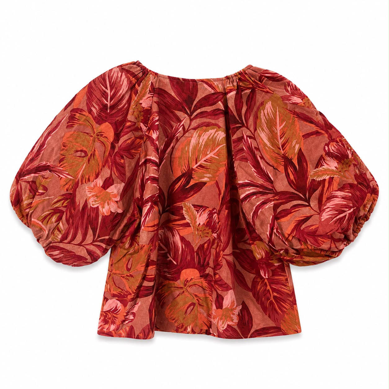Joie blouse features a striking tropical floral print