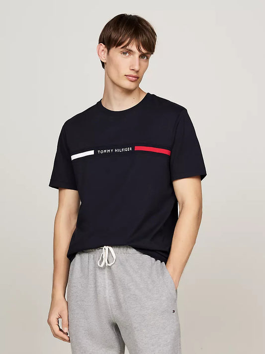 Tommy Ribbed Inset Logo T-Shirt