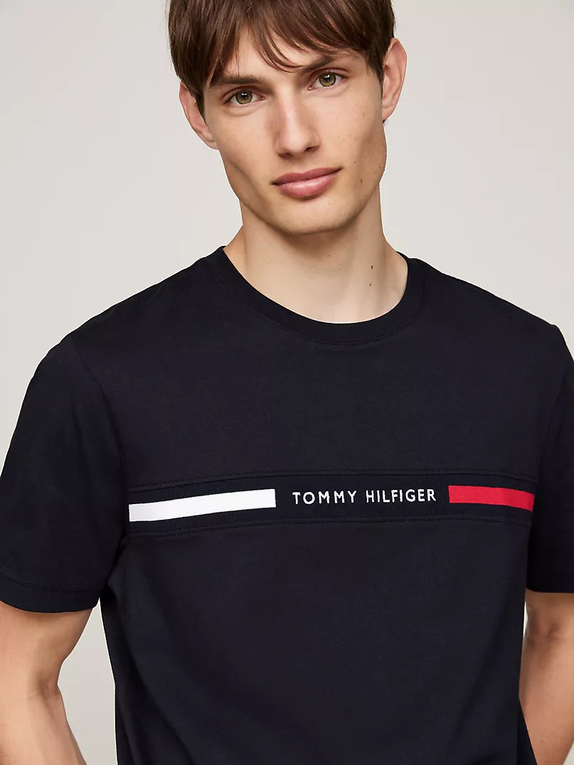 Tommy Ribbed Inset Logo T-Shirt