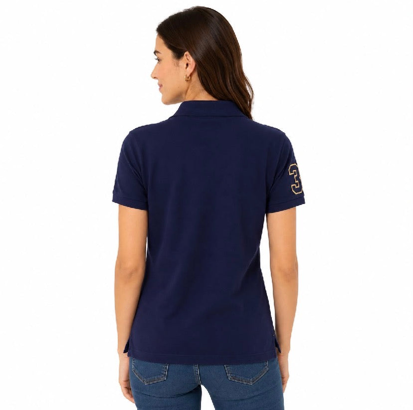 Us Polo Assn Metallic Print Polo Shirt Women’s