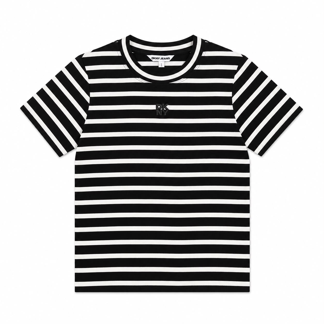 DKNY black and white striped short sleeve t-shirt