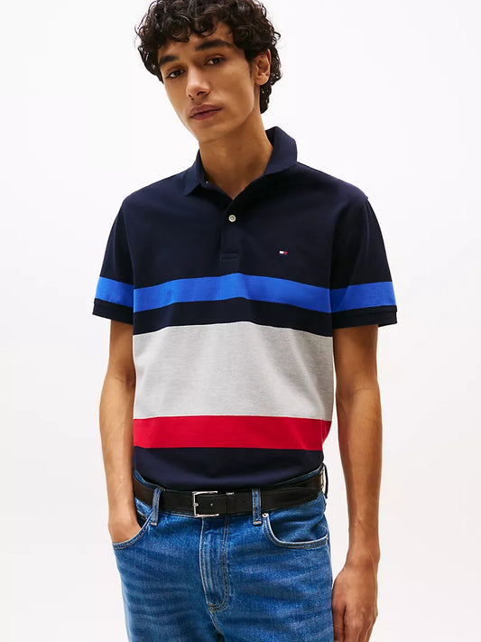 Tommy Hilfiger-Regular Fit Block Stripe Polo