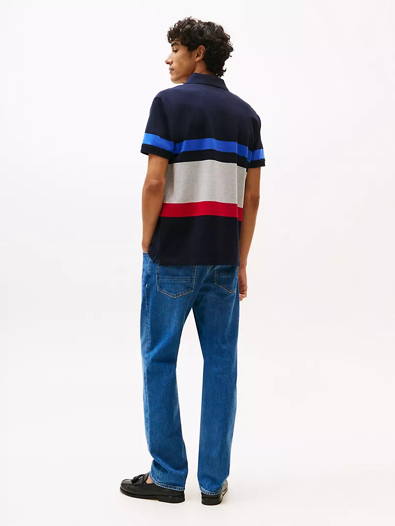 Tommy Hilfiger-Regular Fit Block Stripe Polo