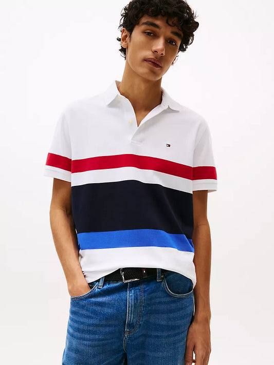Tommy Hilfiger-Regular Fit Block Stripe Polo