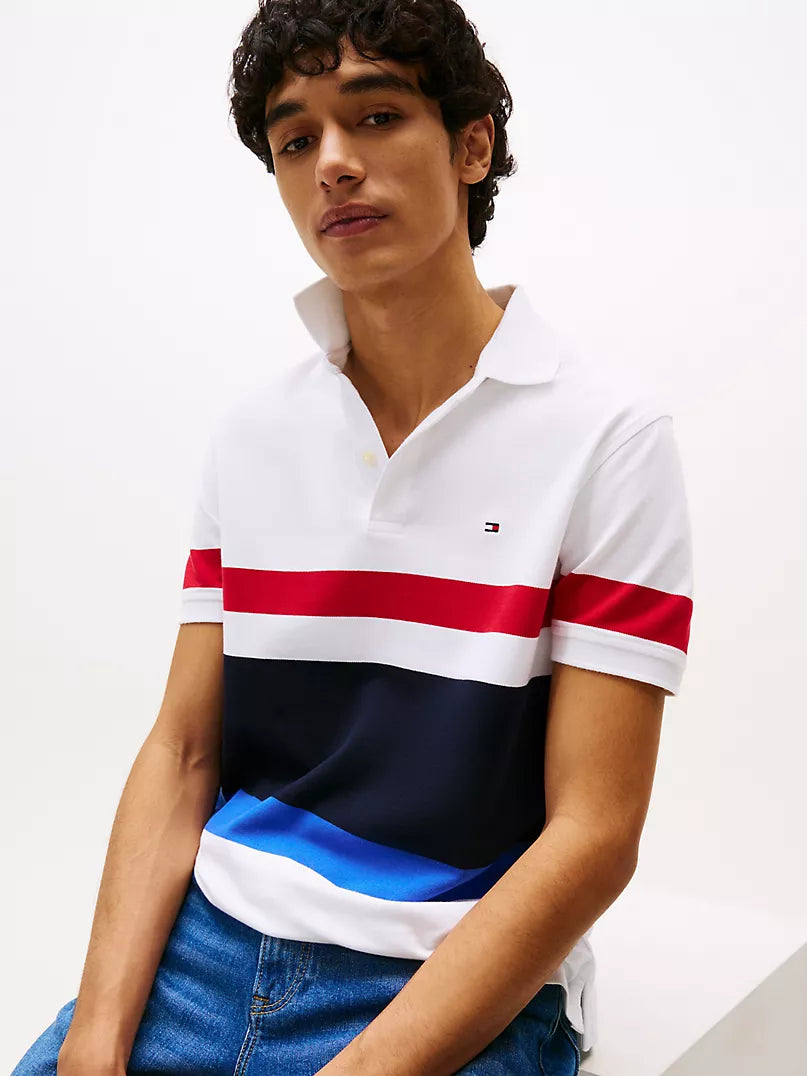 Tommy Hilfiger-Regular Fit Block Stripe Polo