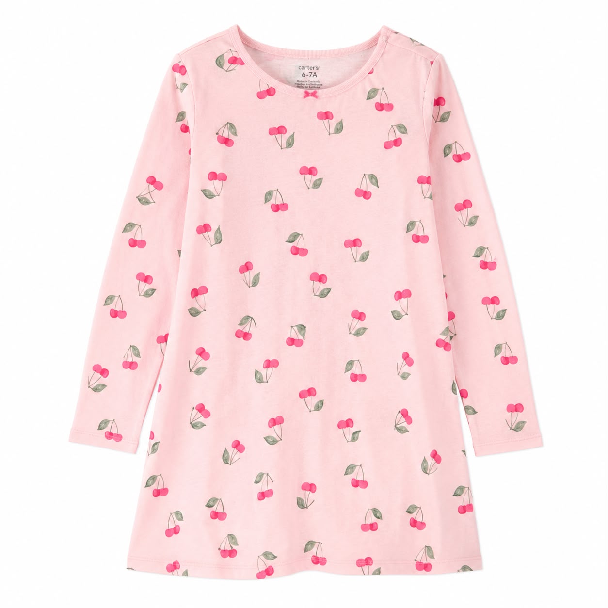 Carter’s Long-sleeved nightgown with cherry print for girls