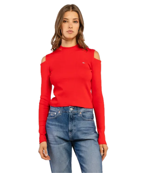 Tommy Hilfiger Ribbed Cut Out Crop