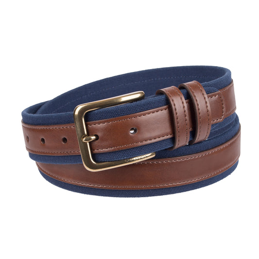 Náutica Canvas Belt With Leather Overlay