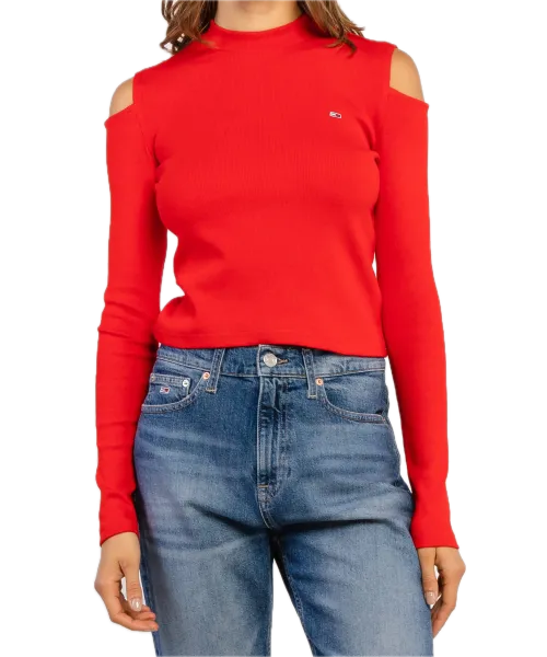 Tommy Hilfiger Ribbed Cut Out Crop