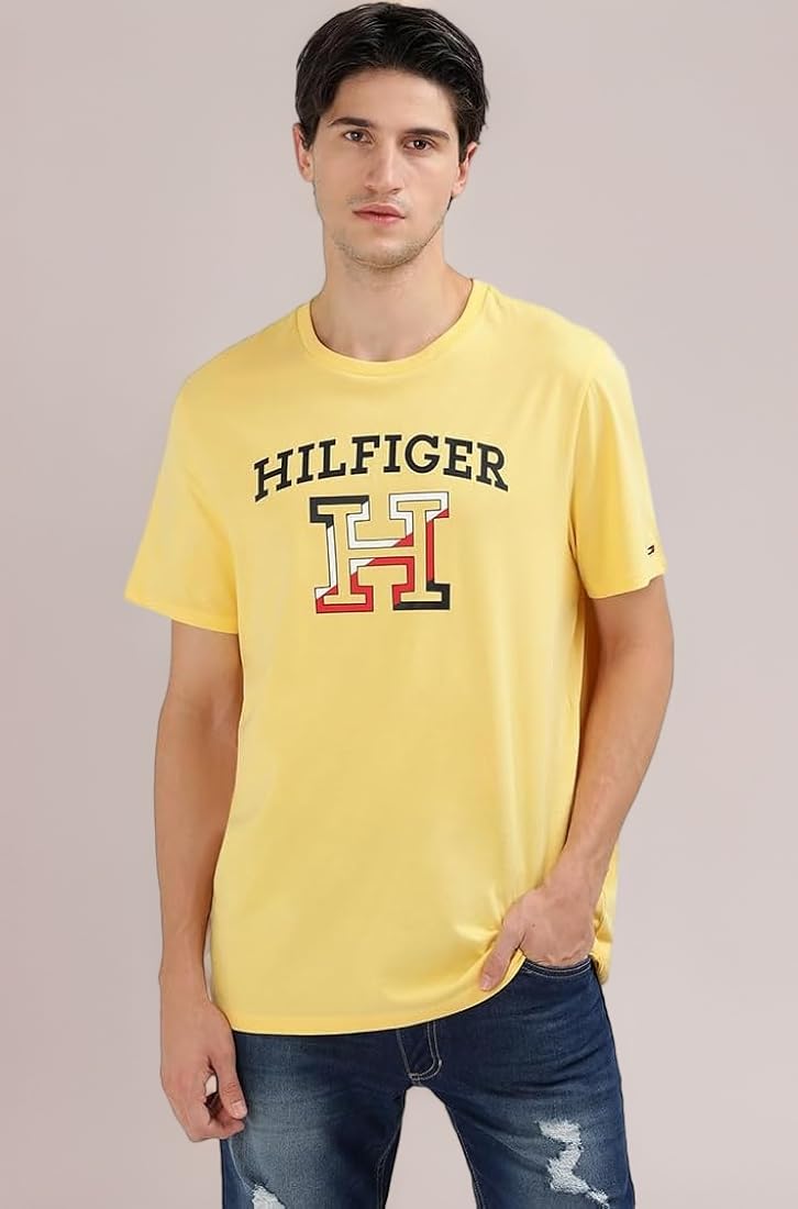 Tommy Hilfiger Mens Yellow Color T-Shirt