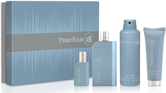 Perry Ellis 18 by Perry Ellis for Men - 4 Pc Gift Set 3.4oz EDT Spray,