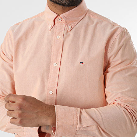 Tommy Hilfiger-Camisa Oxford de manga larga Solid Heritage 5774 color salmón