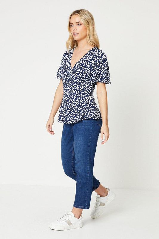 Sienna Sky Petite Comfort Slim Mom Bluse