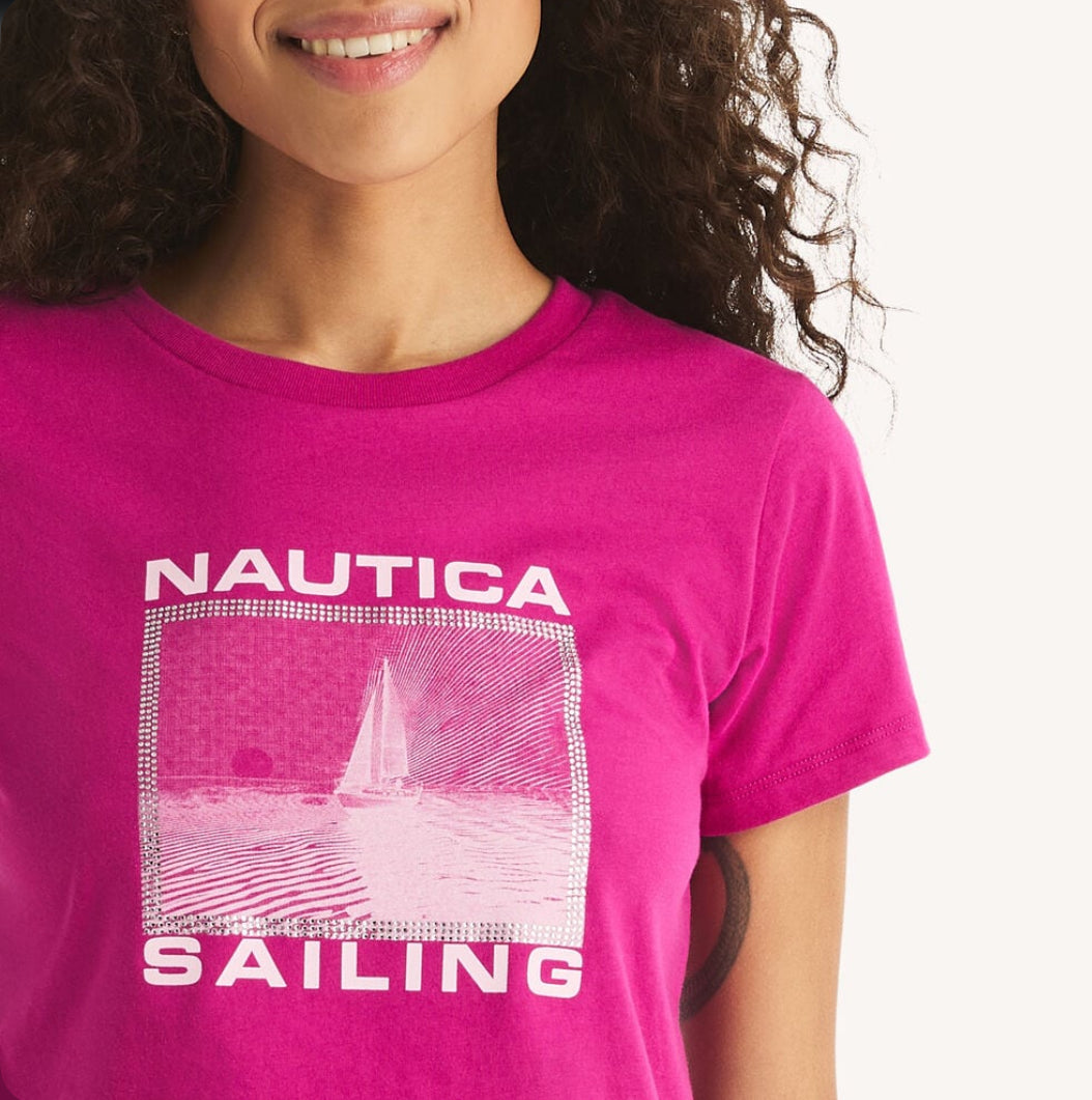 Náutica Rhinestone Sailing Graphic T-Shirt