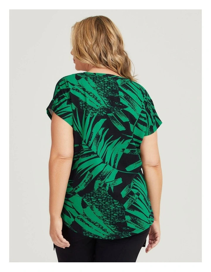 Rafaella Cotton Abstract Leaf Top Shirt