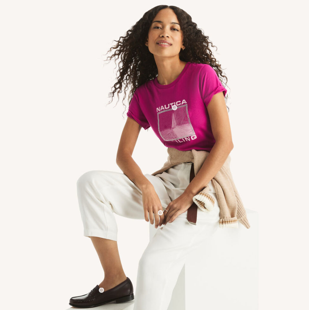 Náutica Rhinestone Sailing Graphic T-Shirt