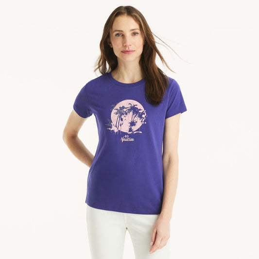 Náutica-palm trees graphic t-shirt